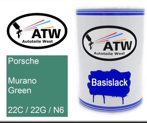 Porsche, Murano Green, 22C / 22G / N6: 500ml Lackdose, von ATW Autoteile West.